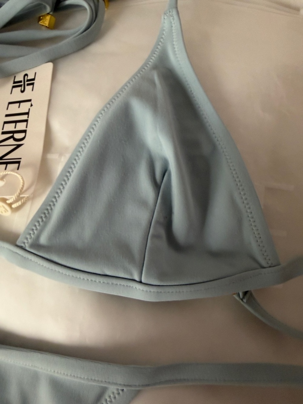 Eterne Powder Blue Triangle String Bikini - Picture 6 of 6